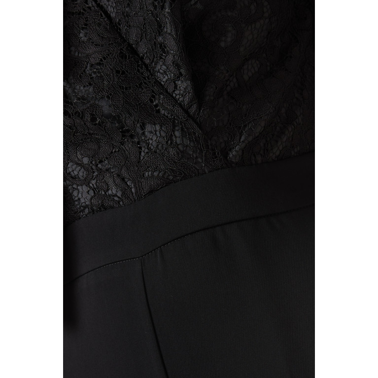 Setre - Blazer Cropped Jumpsuit in Lace & Crepe