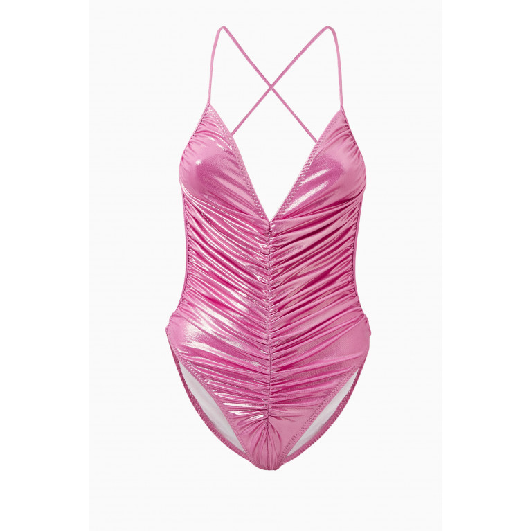 Norma Kamali - Butterfly Mio One-piece Swimsuit in Stretch Lamé
