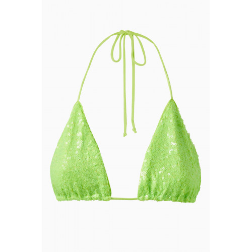 Norma Kamali - Sequin String Bikini Top in Stretch Nylon