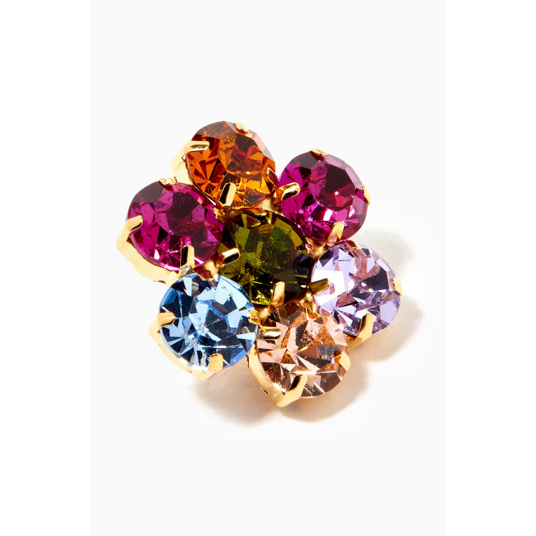 VANINA - Les Nuances Flower Crystal Studs in Gold-plated Brass Multicolour