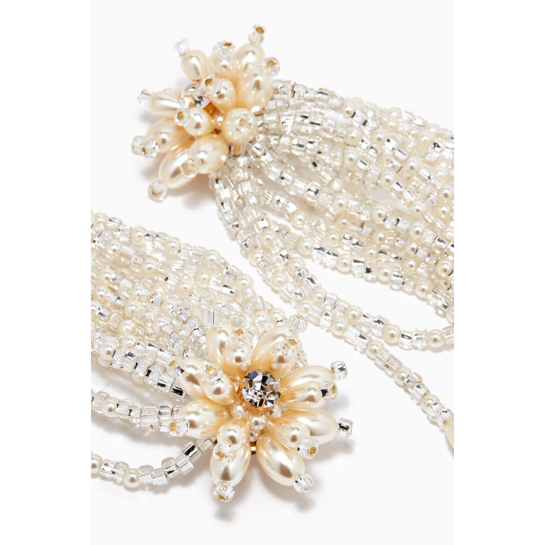 VANINA - Les Bouquet Fleuri Pearl Earrings in Gold-plated Brass White