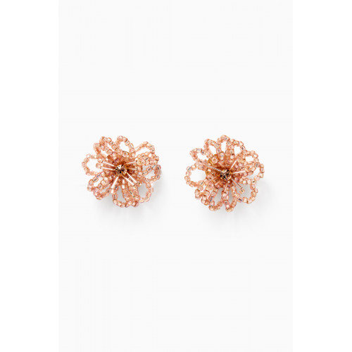 VANINA - Les Bouquet Fleuri Clip-on Studs in Gold-plated Brass Pink