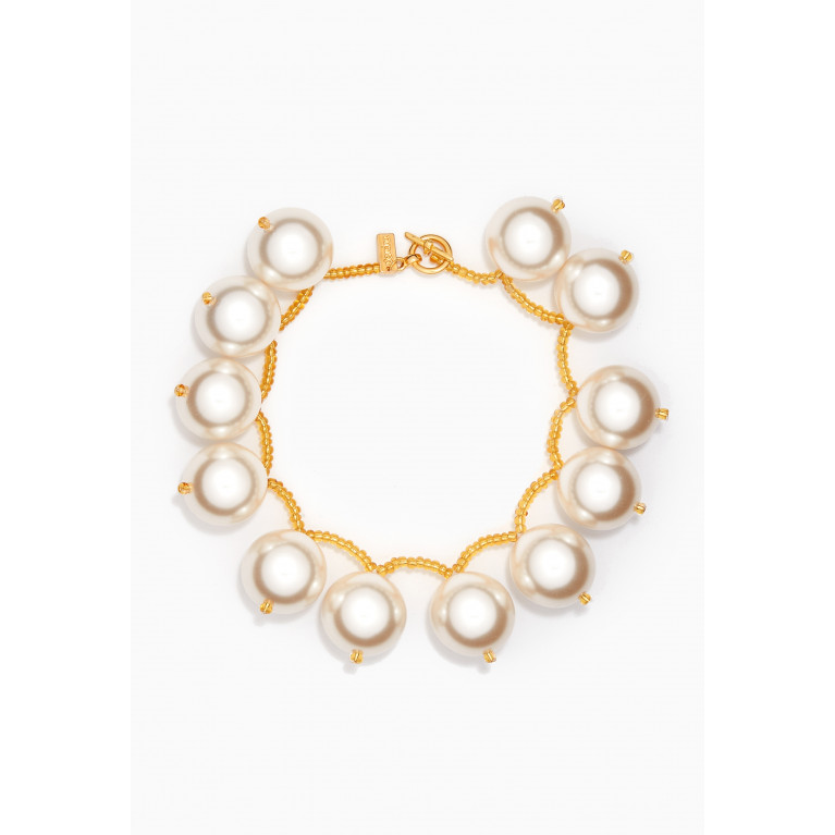 VANINA - Echappes Beaded Necklace in Gold-plated Brass