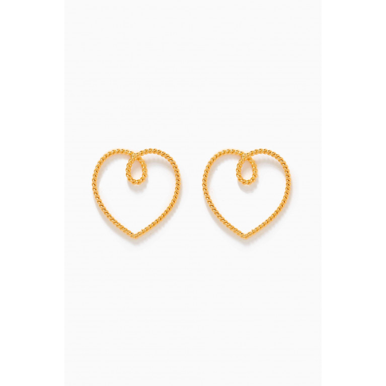 VANINA - Heart Studs in Gold-plated Bronze