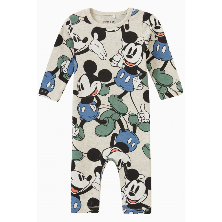 Name It - Mickey Mouse Romper in Cotton Neutral