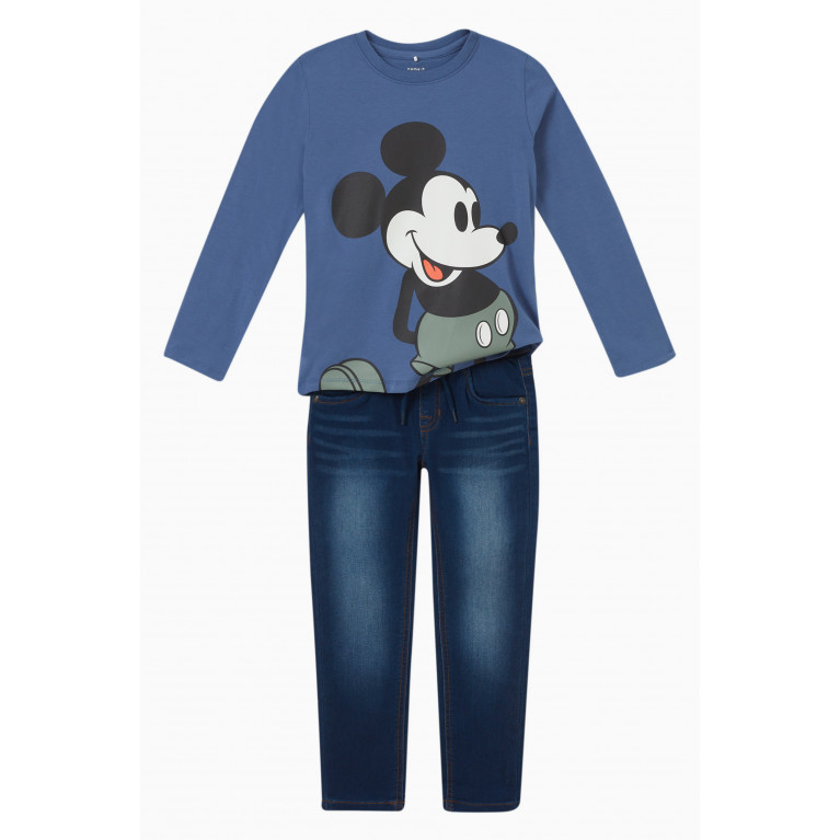 Name It - Mickey Mouse Top in Cotton Blue