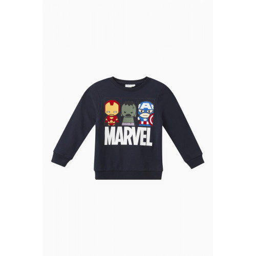 Name It - Marvel Print Sweatshirt in Cotton Blue