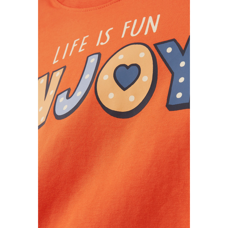 Name It - Graphic Print T-shirt in Cotton Orange