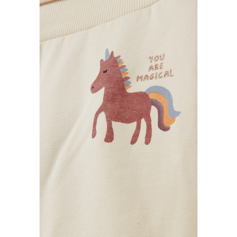 Name It - Unicorn Print Sweatpants in Organic Cotton Neutral