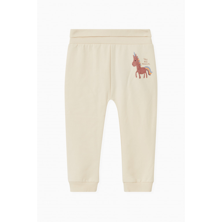 Name It - Unicorn Print Sweatpants in Organic Cotton Neutral