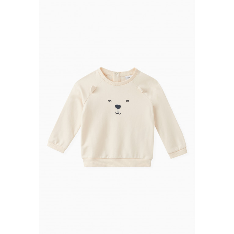 Name It - Teddy Bear Sweatshirt in Organic Cotton Neutral
