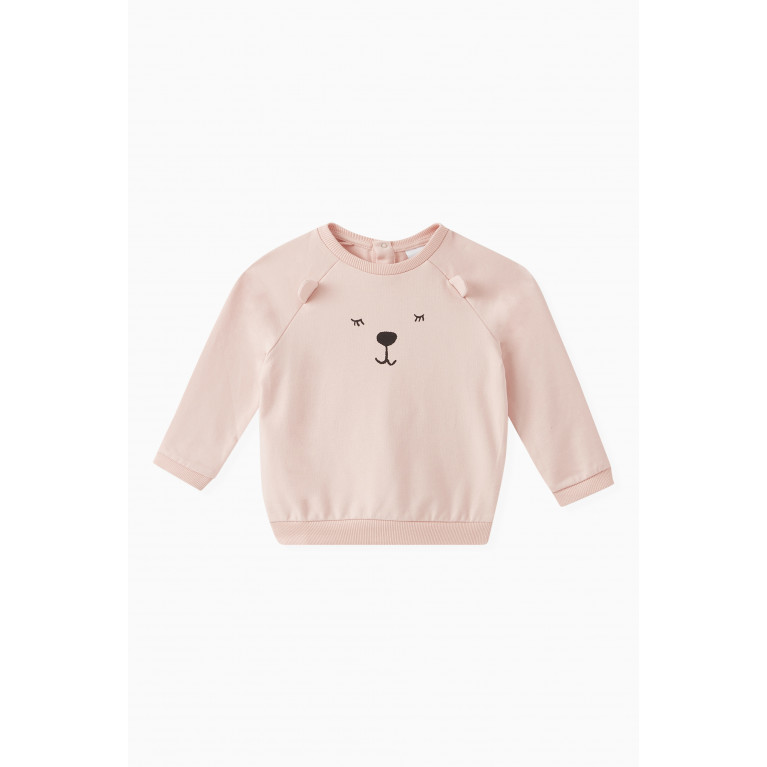 Name It - Teddy Bear Sweatshirt in Organic Cotton White