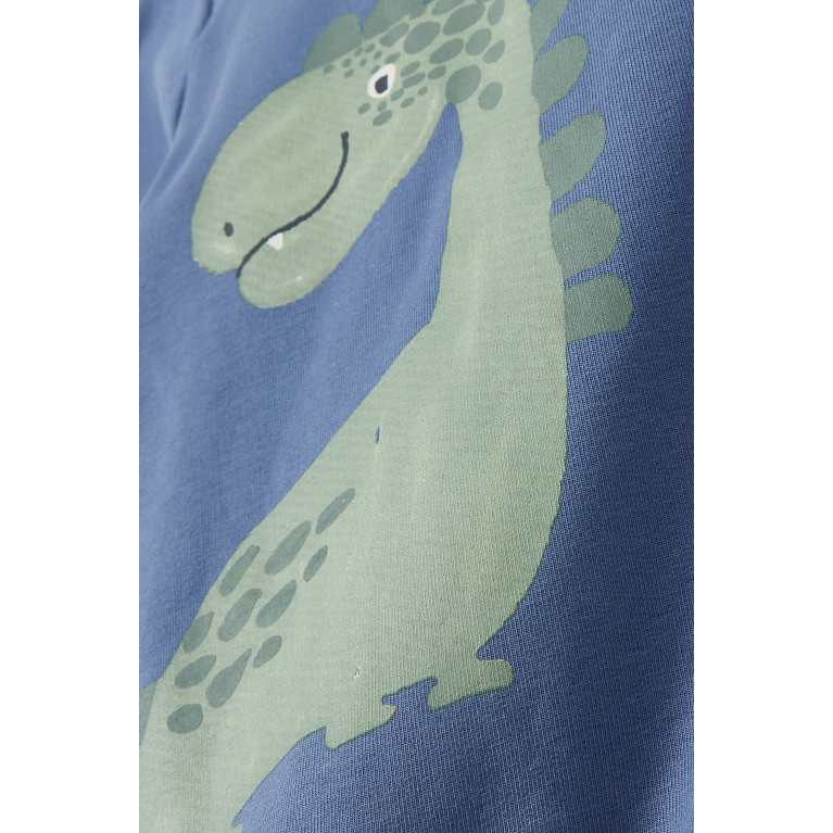 Name It - Dinosaur Print Sweatshirt in Organic Cotton Blue