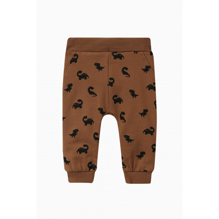 Name It - Name It - Dinosaur Print Sweatpants in Cotton Brown
