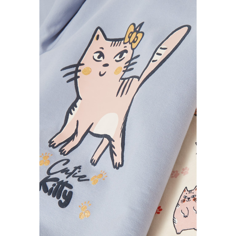 Name It - Cat Print Sweatshirts, Set of Two