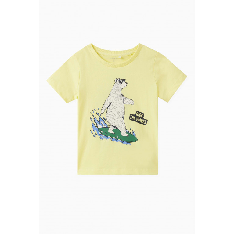 Name It - Printed T-shirt in Cotton Yellow