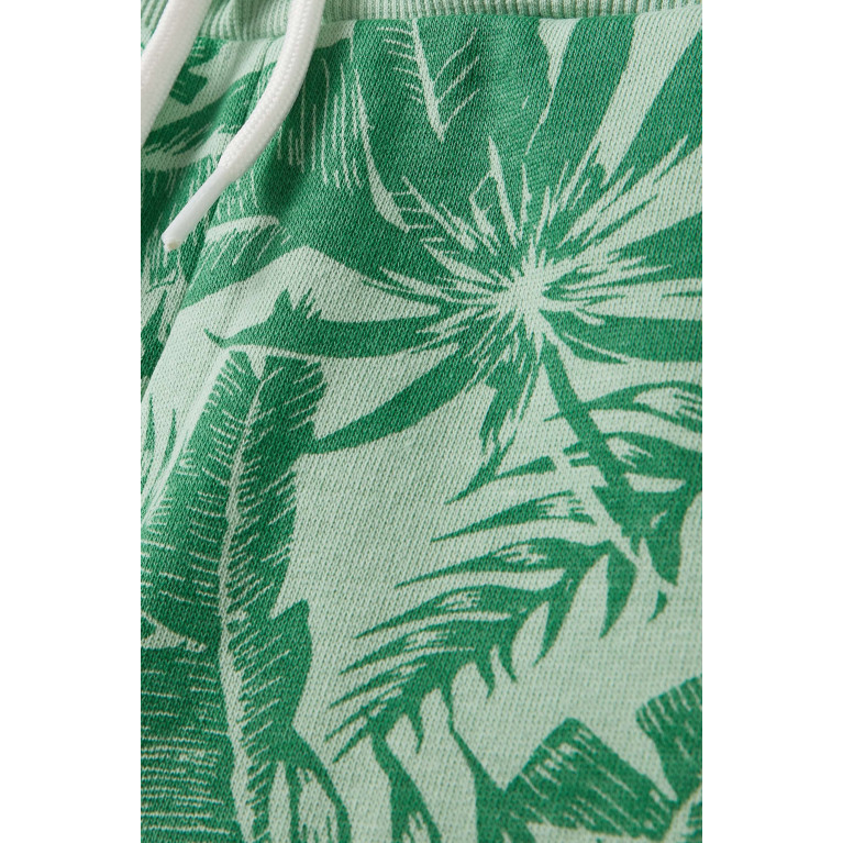 Name It - Jesse Leaf-print Shorts in Cotton Green