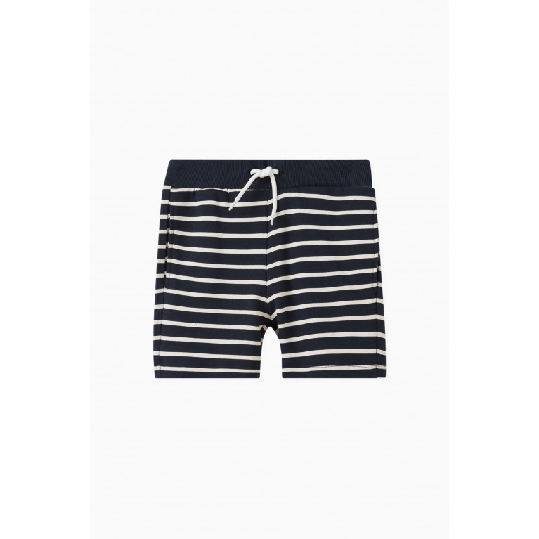 Name It - Jesse Stripe-printed Shorts in Cotton Blue