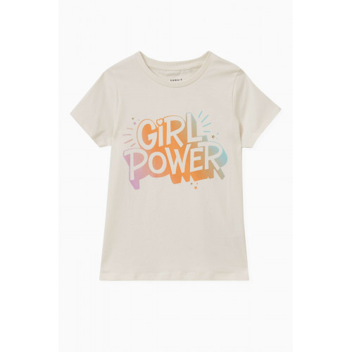 Name It - Graphic T-shirt in Stretch Cotton Neutral