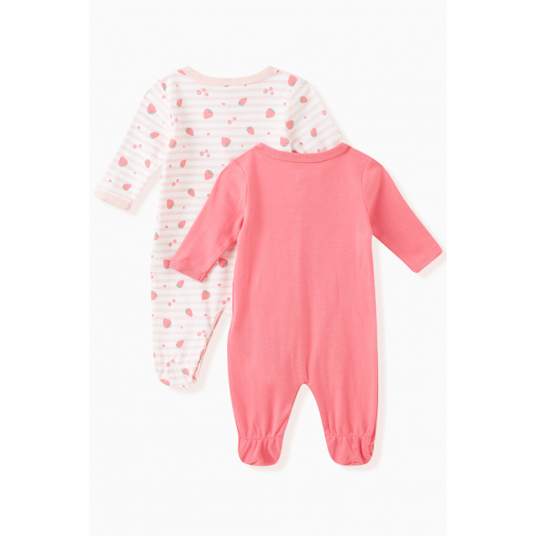 Name It - Strawberry Print Sleepsuit, Set of Two