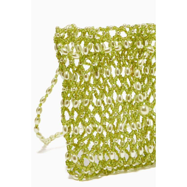 VANINA - Les Beaux Jours Bag in Acrylic Beads Green