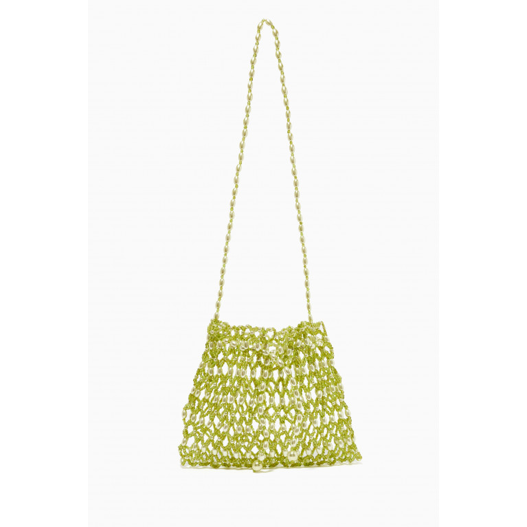 VANINA - Les Beaux Jours Bag in Acrylic Beads Green