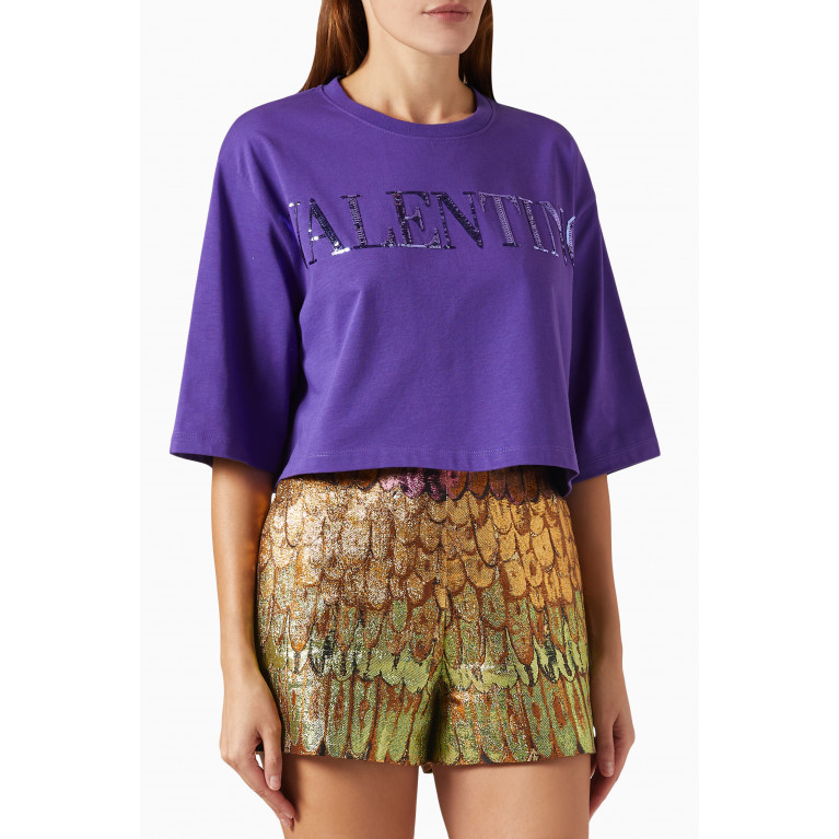 Valentino - Embroidered Crop Top in Jersey