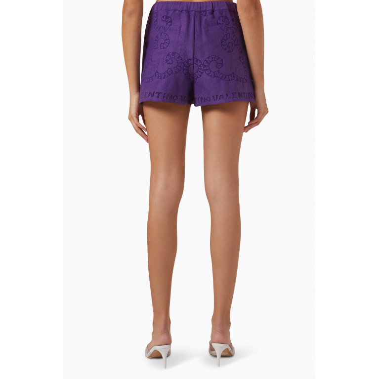 Valentino - Bandana Shorts in Guipure lace Purple