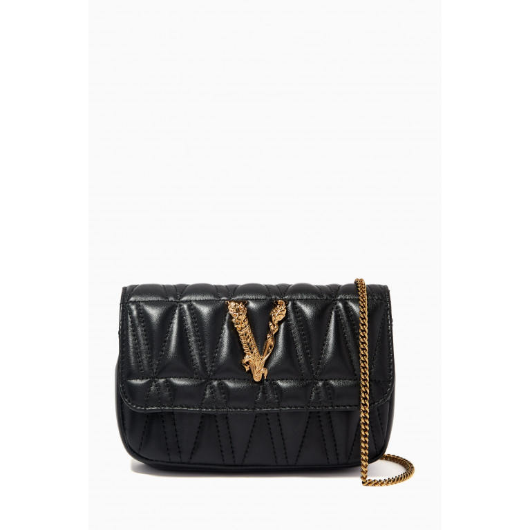 Versace - Mini Vertus Shoulder Bag in Quilted Nappa Leather