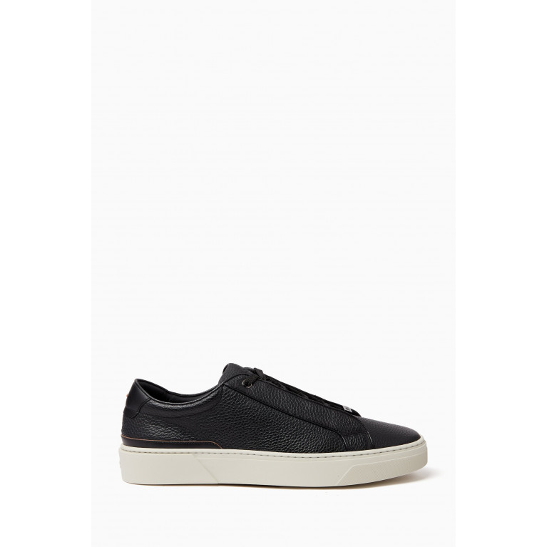 Boss - Gary Lace-up Sneakers in Pebbled Leather