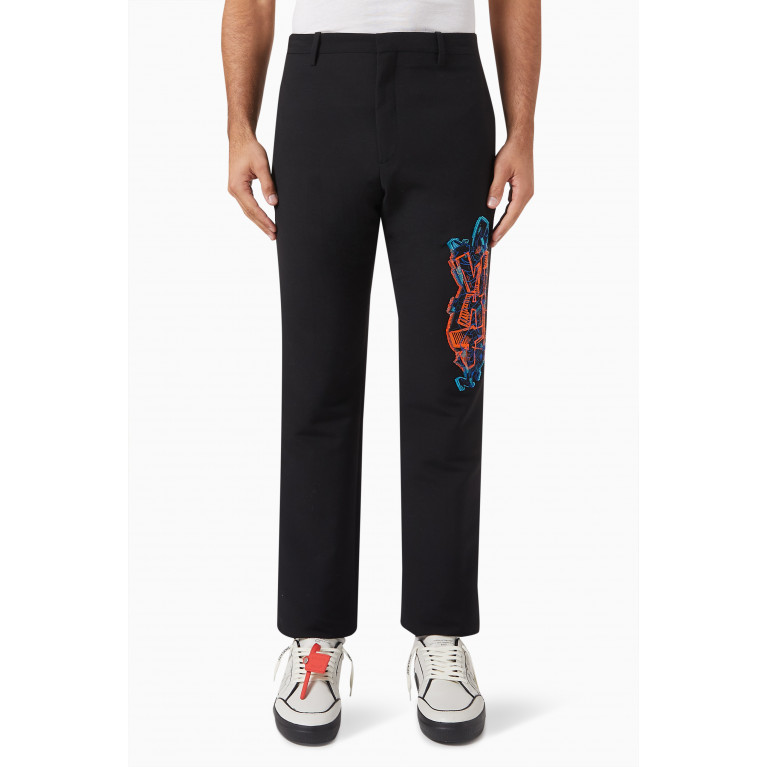 Off-White - Graffiti Coupe Slim Trousers in Wool-blend
