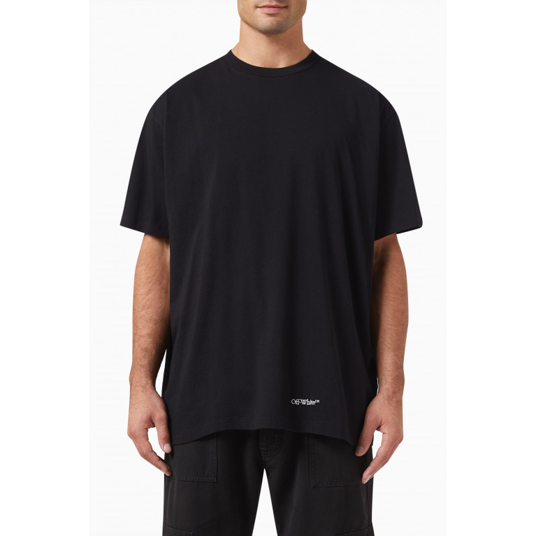 Off-White - Scribble Diagonal Oversized T-shirt in Jersey Black