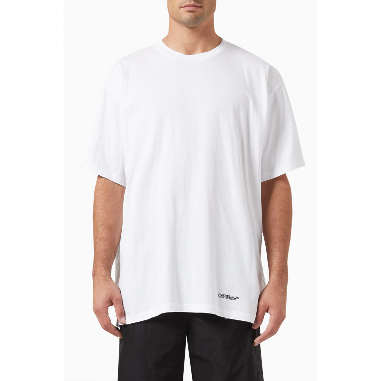 Off-White - Scribble Diagonal Oversized T-shirt in Jersey White