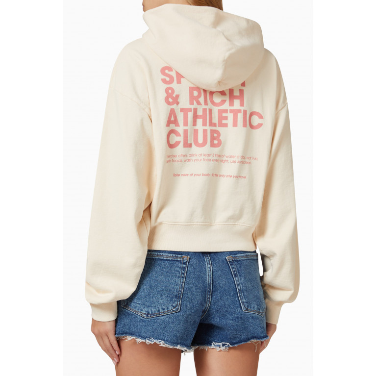 Sporty & Rich - Exercise Often Cropped Hoodie in Cotton