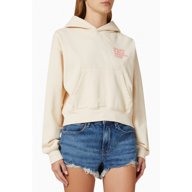 Sporty & Rich - Exercise Often Cropped Hoodie in Cotton