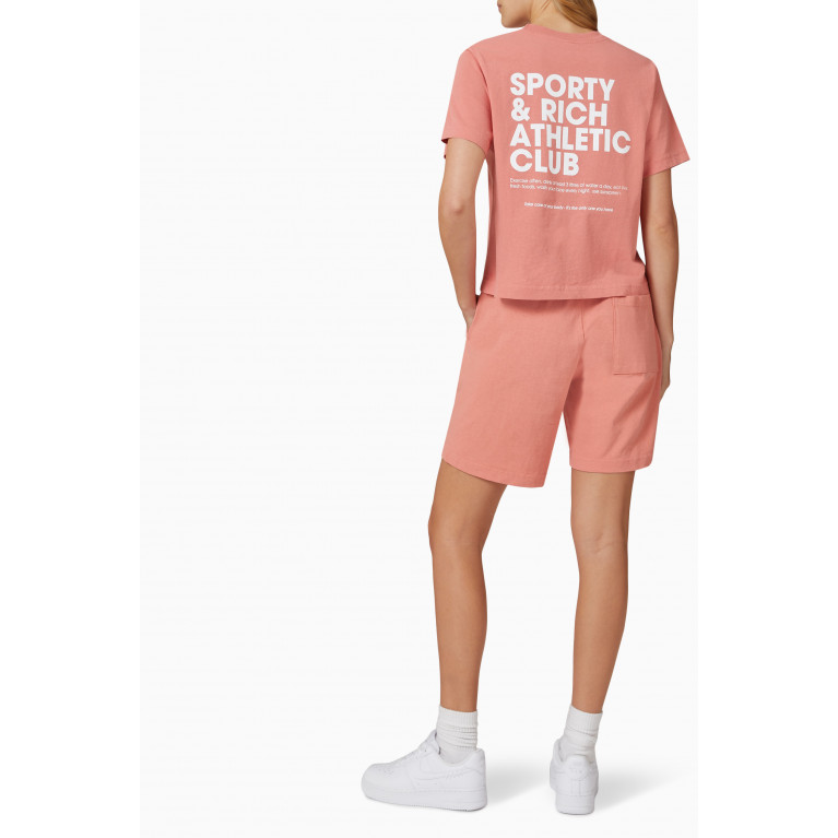 Sporty & Rich - Exercise Often Crop T-shirt in Cotton-jersey