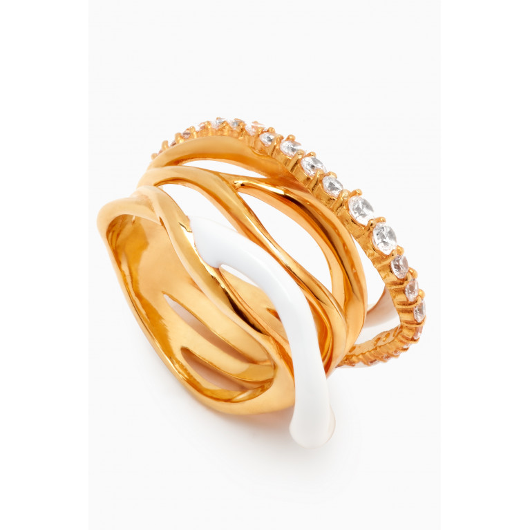 Joanna Laura Constantine - Multi Wave Ring in Gold-plated Brass