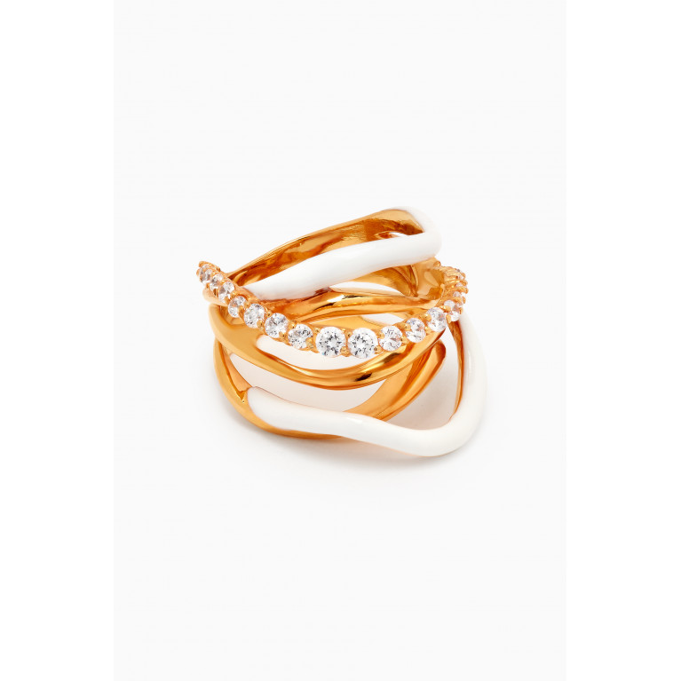 Joanna Laura Constantine - Multi Wave Ring in Gold-plated Brass