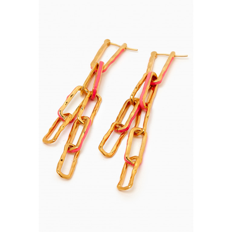 Joanna Laura Constantine - Waves Chain Link Earrings in Gold-plated Brass