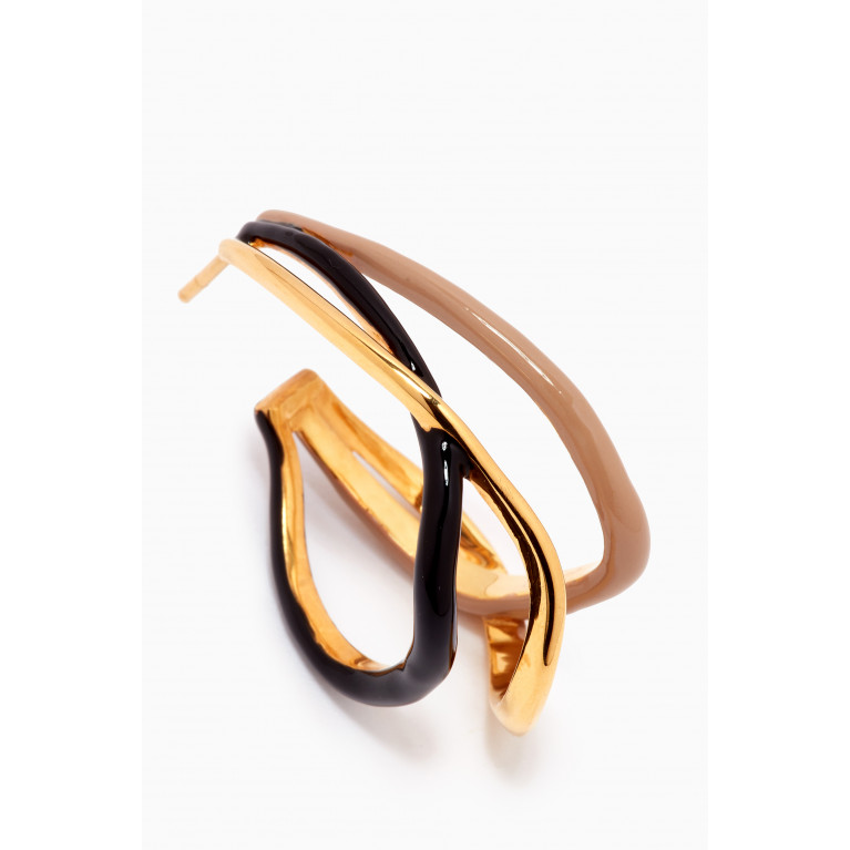 Joanna Laura Constantine - Wavy Earrings in Gold-plated Brass Multicolour
