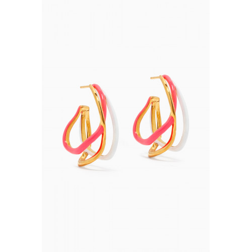 Joanna Laura Constantine - Wavy Earrings in Gold-plated Brass Multicolour