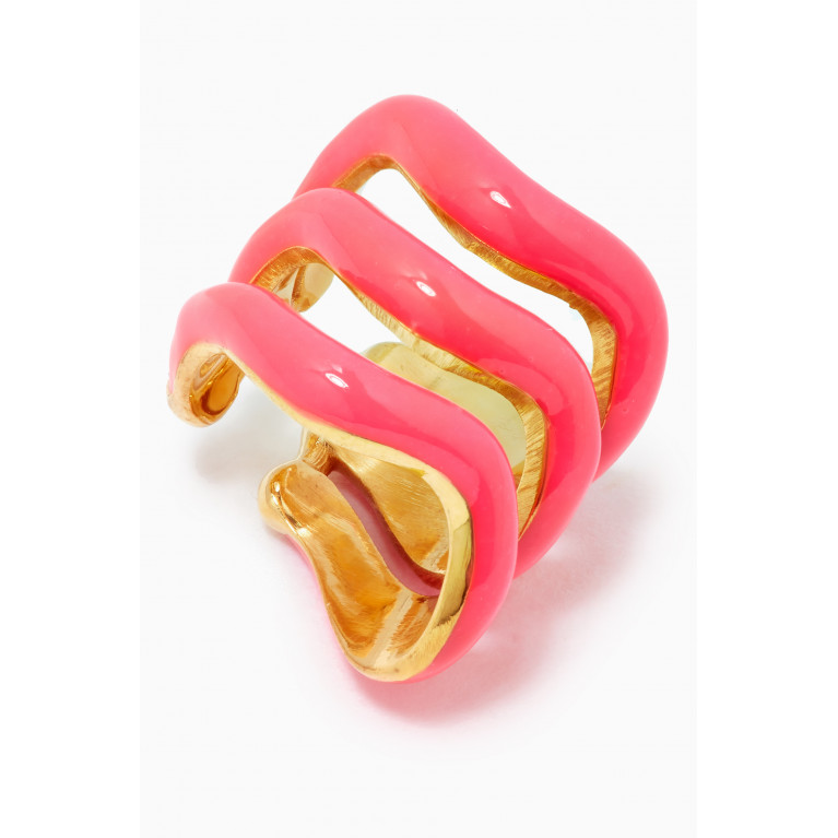 Joanna Laura Constantine - Wave Earcuff in Gold-plated Brass Pink