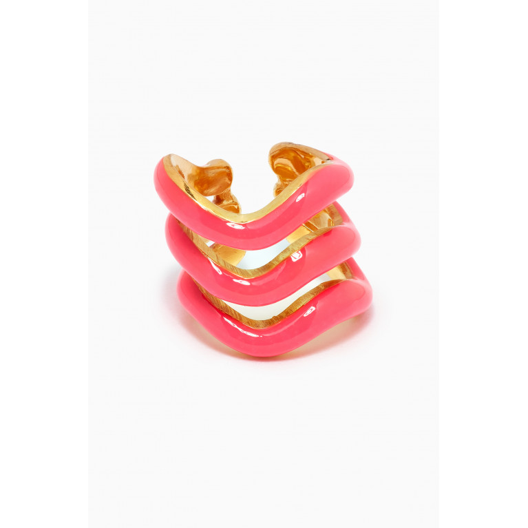 Joanna Laura Constantine - Wave Earcuff in Gold-plated Brass Pink