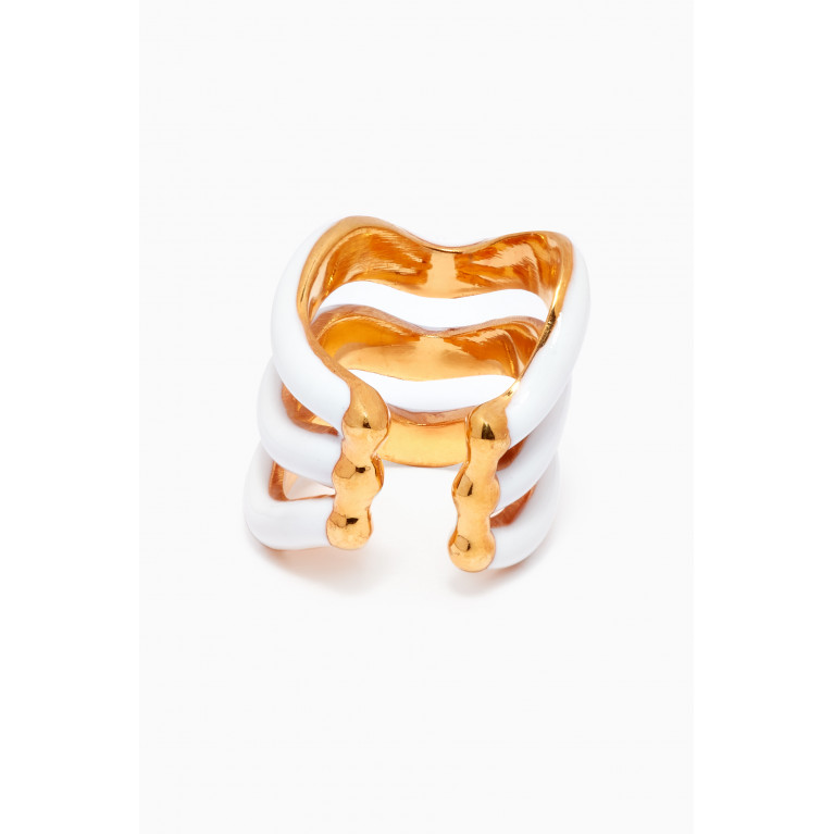 Joanna Laura Constantine - Wave Earcuff in Gold-plated Brass White