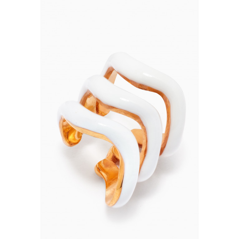 Joanna Laura Constantine - Wave Earcuff in Gold-plated Brass White