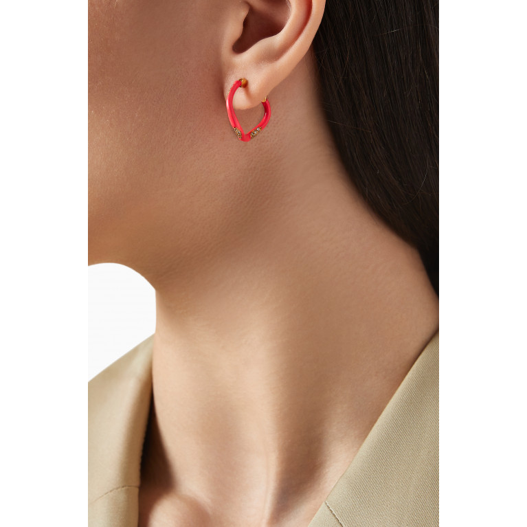 Joanna Laura Constantine - Wave Hoops Earrings Set in Gold-plated Brass Pink
