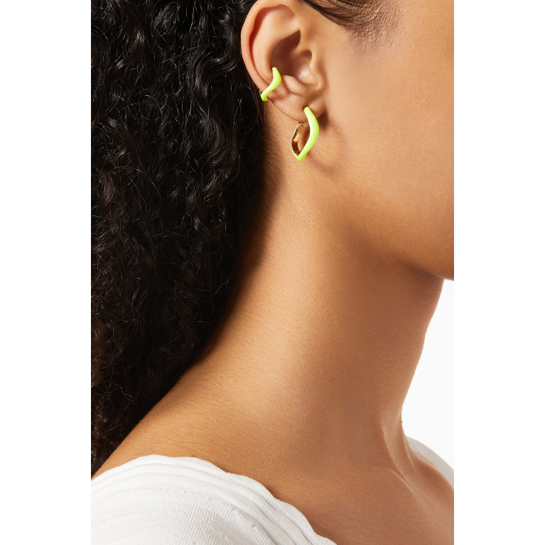 Joanna Laura Constantine - Wave Hoop Earrings & Cuff Set in Gold-plated Brass & Enamel