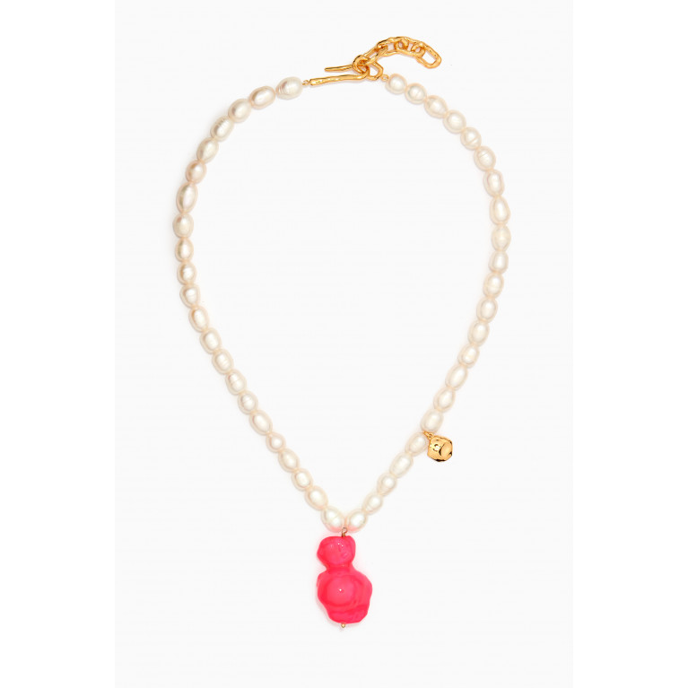 Joanna Laura Constantine - Baroque Pearl Necklace in Gold-plated Brass Pink