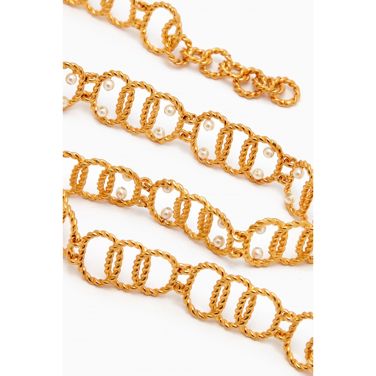 Joanna Laura Constantine - Twisted Wire Choker in Gold-plated Brass & Pearls