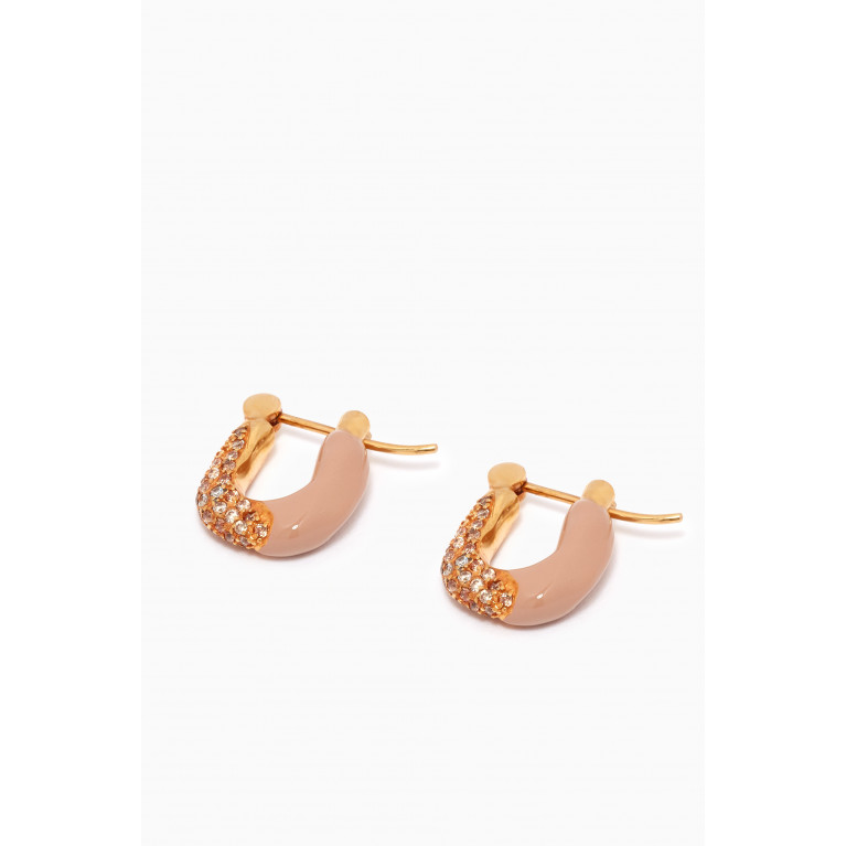 Joanna Laura Constantine - Wave Hoop CZ Earrings in Gold-plated Brass